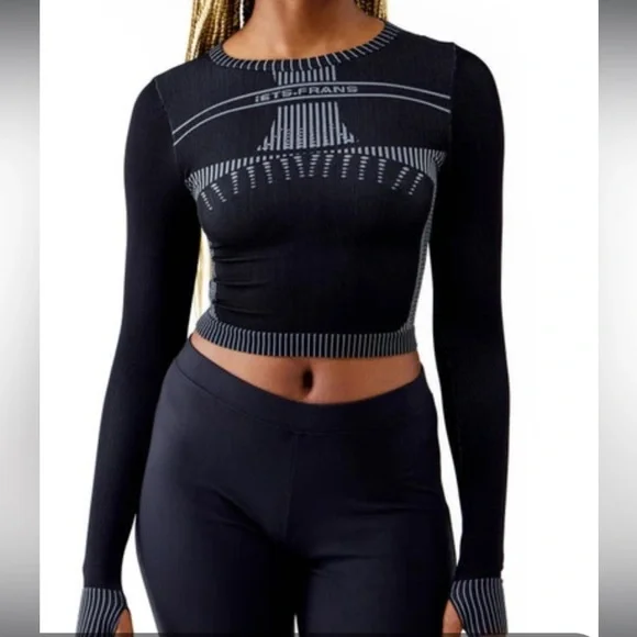 iETS FRANS Black and Gray Long Sleeve Top - Picture 2 of 3